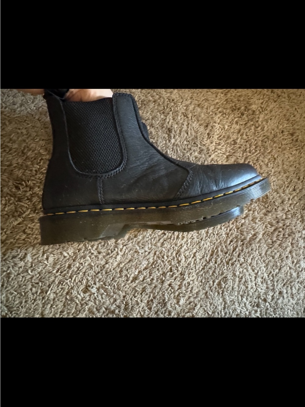 Dr. Martens Black Chelsea Boot with Yellow Stitching